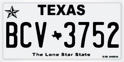 TX license plate BCV3752