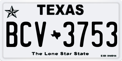 TX license plate BCV3753