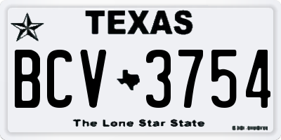 TX license plate BCV3754