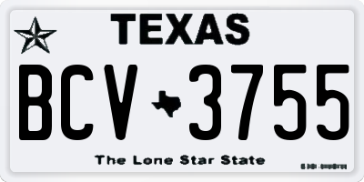 TX license plate BCV3755