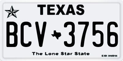 TX license plate BCV3756