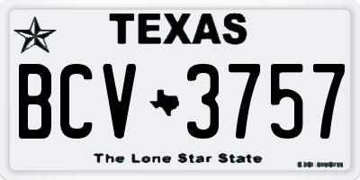 TX license plate BCV3757