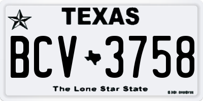 TX license plate BCV3758