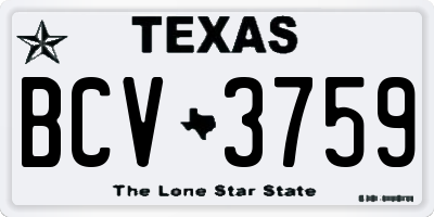 TX license plate BCV3759