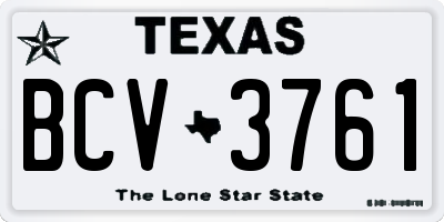 TX license plate BCV3761