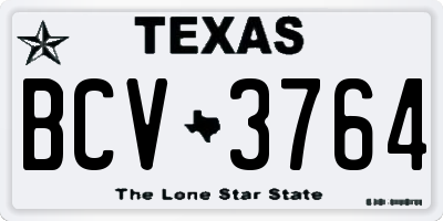 TX license plate BCV3764