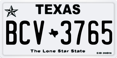 TX license plate BCV3765