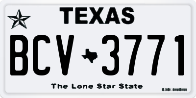 TX license plate BCV3771