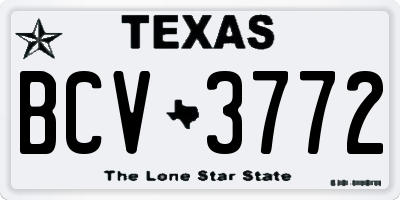 TX license plate BCV3772