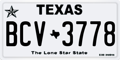 TX license plate BCV3778