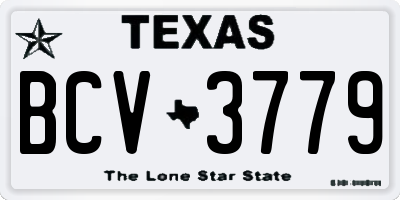 TX license plate BCV3779