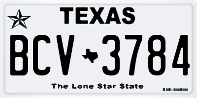 TX license plate BCV3784