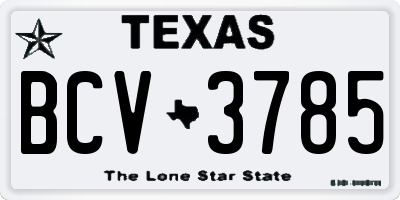 TX license plate BCV3785