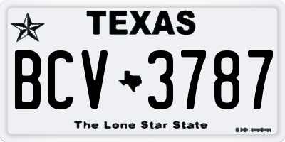 TX license plate BCV3787