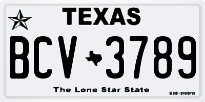 TX license plate BCV3789