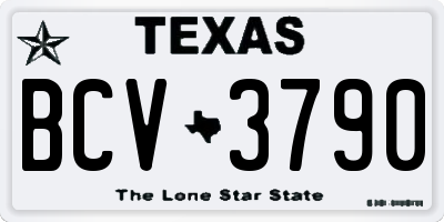 TX license plate BCV3790