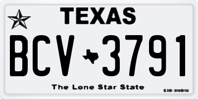 TX license plate BCV3791