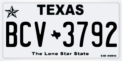 TX license plate BCV3792