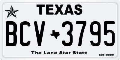 TX license plate BCV3795