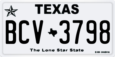 TX license plate BCV3798