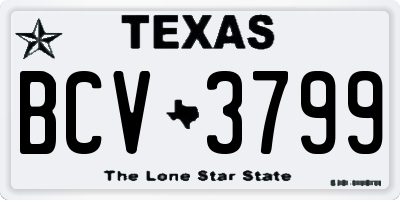 TX license plate BCV3799