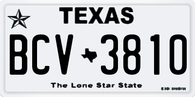 TX license plate BCV3810