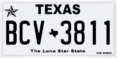 TX license plate BCV3811