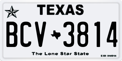 TX license plate BCV3814