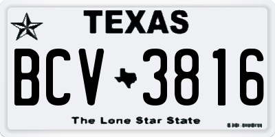 TX license plate BCV3816