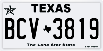 TX license plate BCV3819