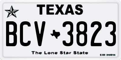 TX license plate BCV3823