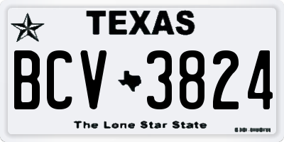TX license plate BCV3824
