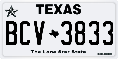 TX license plate BCV3833