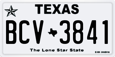 TX license plate BCV3841