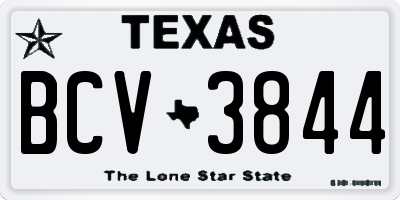 TX license plate BCV3844