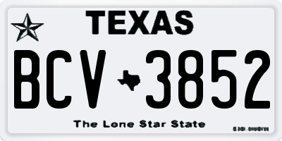 TX license plate BCV3852