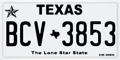 TX license plate BCV3853