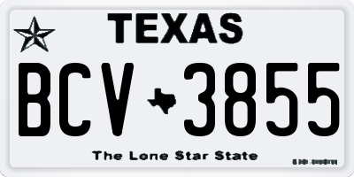 TX license plate BCV3855