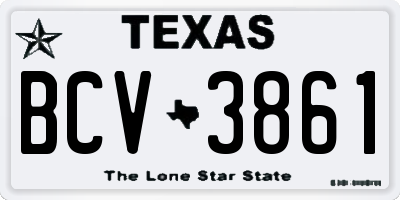 TX license plate BCV3861