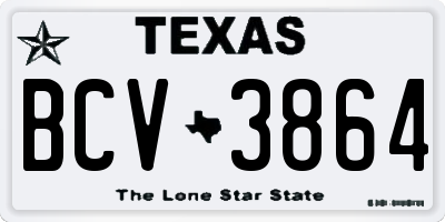 TX license plate BCV3864