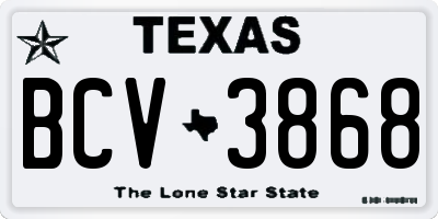TX license plate BCV3868