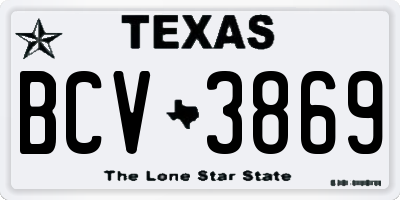 TX license plate BCV3869