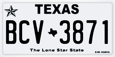TX license plate BCV3871