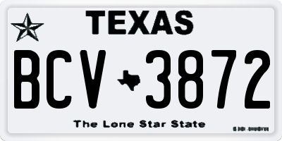 TX license plate BCV3872