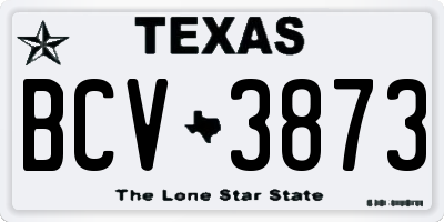 TX license plate BCV3873