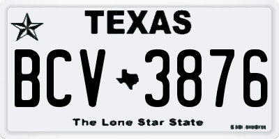 TX license plate BCV3876