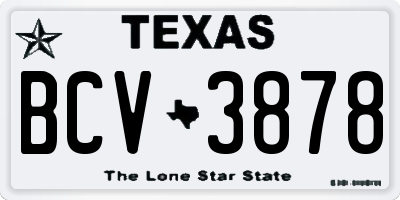 TX license plate BCV3878