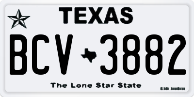 TX license plate BCV3882
