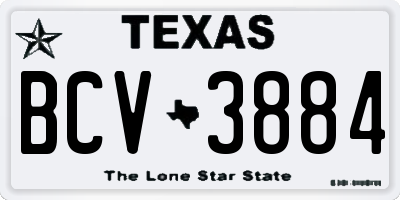 TX license plate BCV3884