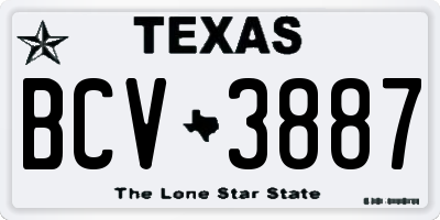 TX license plate BCV3887